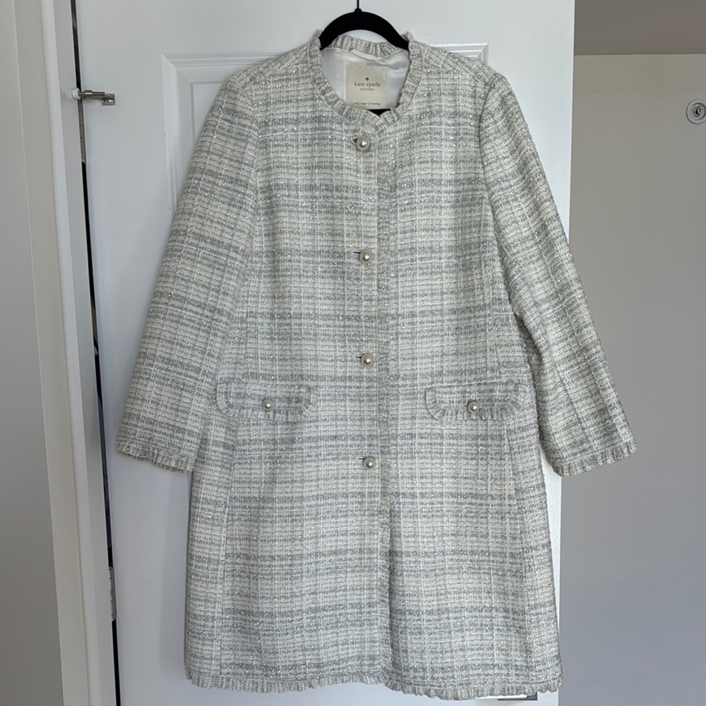 Kate Spade Tailored Gray Coat Timeless Design